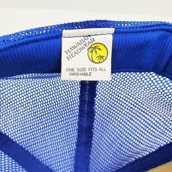 Hawaiian Headwear Vintage Hawaii Trucker Snapback Hat Foam Mesh Gold Leaf Corded - Picture 2 of 8